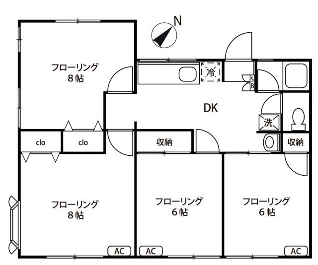 行田市桜町のアパートの間取り