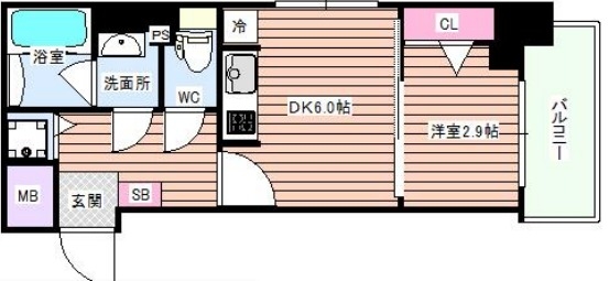 大阪市西区西本町のマンションの間取り