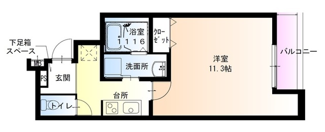 【摂津市東正雀のアパートの間取り】