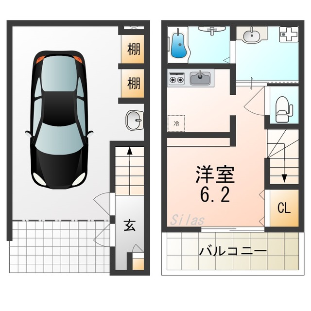 堺市美原区平尾のアパートの間取り