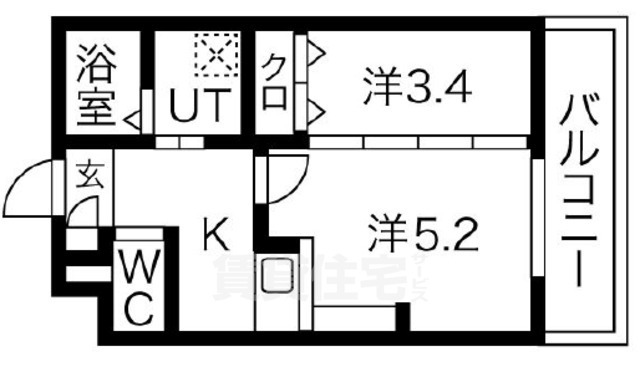 堺市堺区三宝町のマンションの間取り