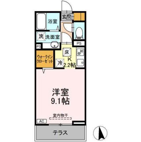 松本市旭のアパートの間取り