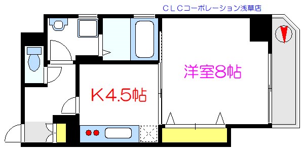 台東区駒形のマンションの間取り