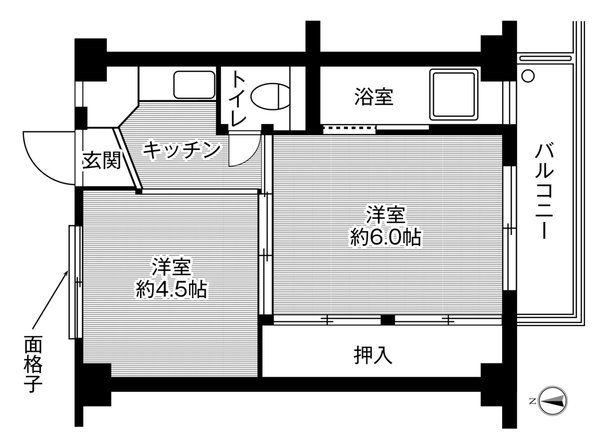 ビレッジハウス磯山1号棟の間取り