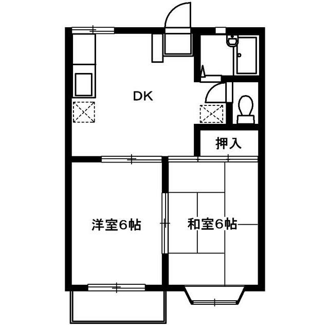 逗子市桜山のアパートの間取り