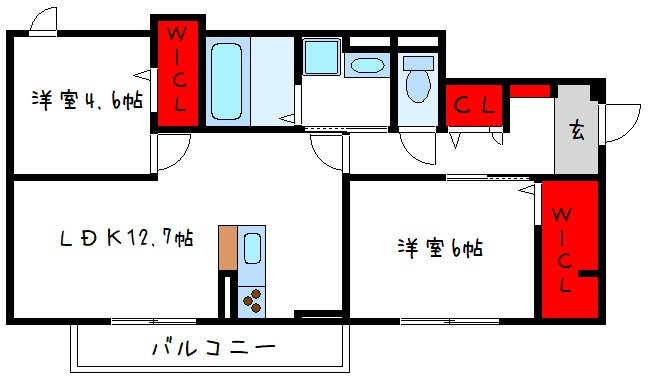 【柏原市古町のアパートの間取り】