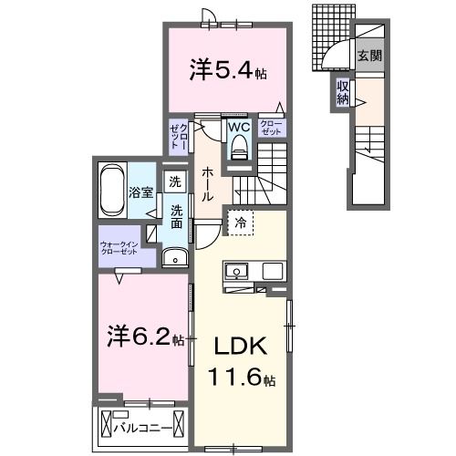 伊豆の国市南條のアパートの間取り