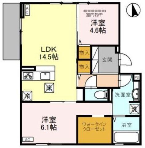 東大阪市柏田西のアパートの間取り