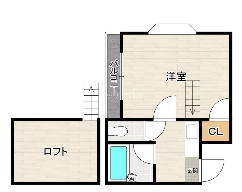 福岡市中央区谷のアパートの間取り