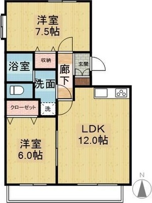 名古屋市名東区大針のアパートの間取り