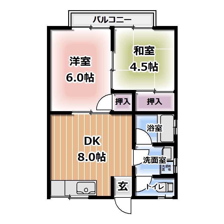 寝屋川市太秦東が丘のアパートの間取り