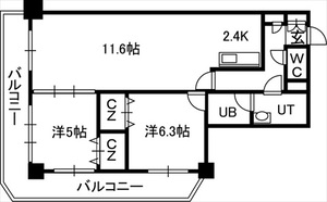 ＰＲＩＭＥ　ＵＲＢＡＮ札幌　ＲＩＶＥＲ　ＦＲＯＮＴの間取り