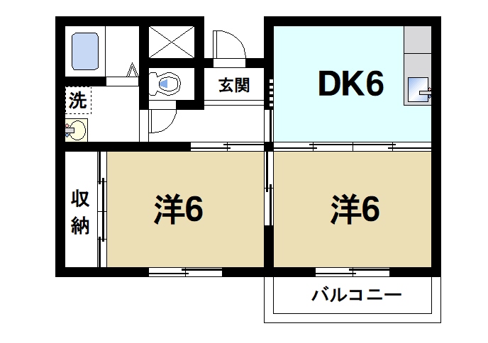 奈良市三条大路のマンションの間取り