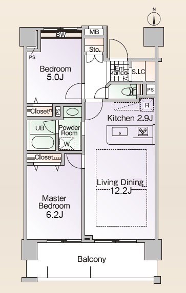 足立区新田のマンションの間取り