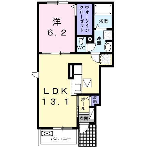 泉南郡熊取町紺屋のアパートの間取り