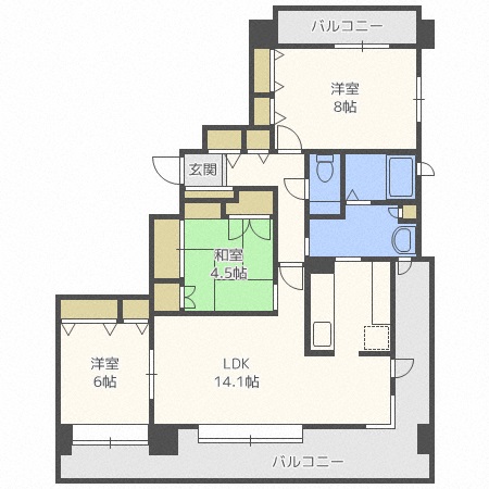 ローザンヌ南９条の間取り