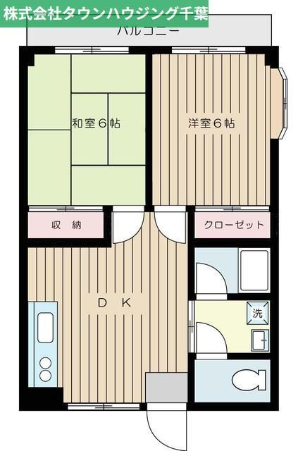 千葉市稲毛区長沼原町のアパートの間取り