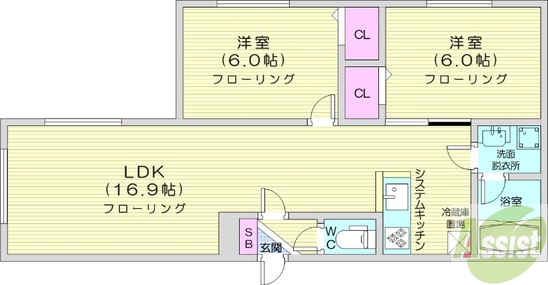 プルミエール山鼻南の間取り