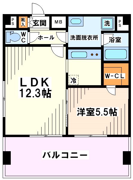 調布市仙川町のマンションの間取り