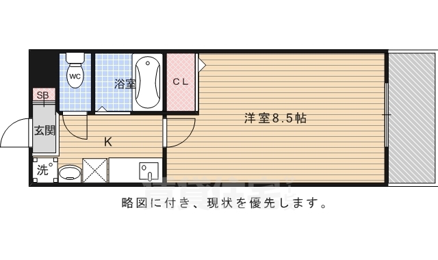 京都市北区平野上柳町のマンションの間取り