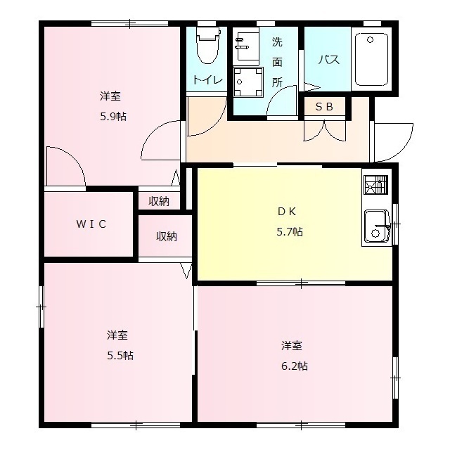 【高橋貸住宅　Ｃの間取り】