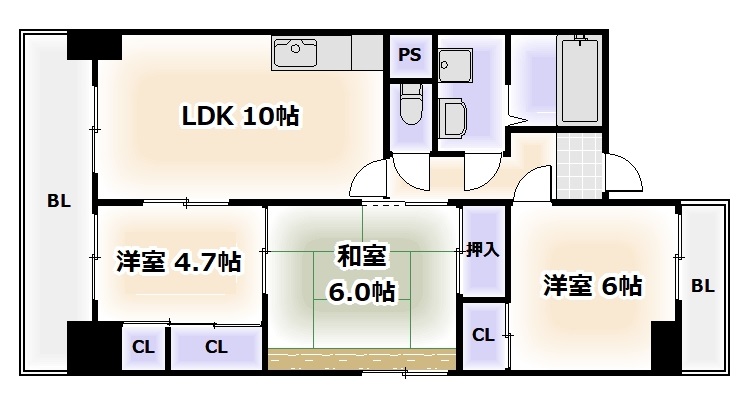 大阪市西成区潮路のマンションの間取り