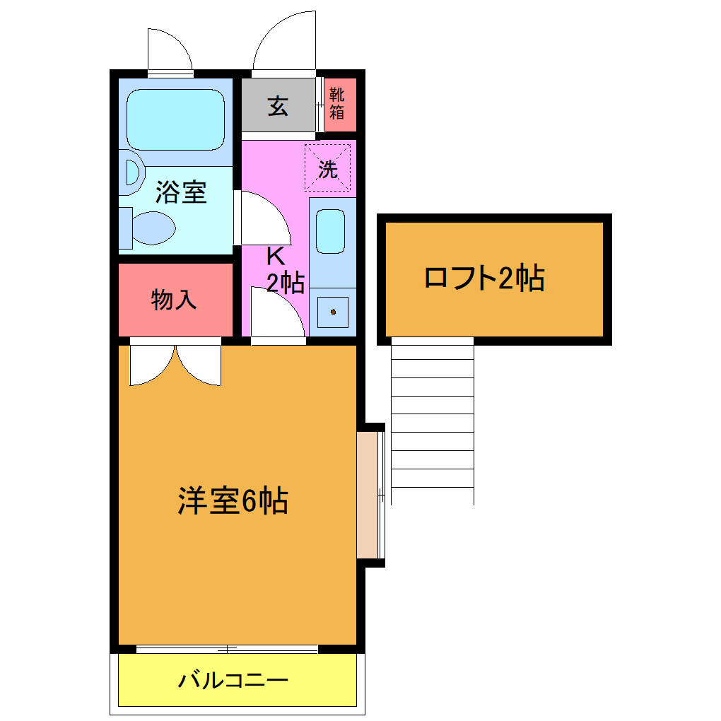 松戸市下矢切のアパートの間取り