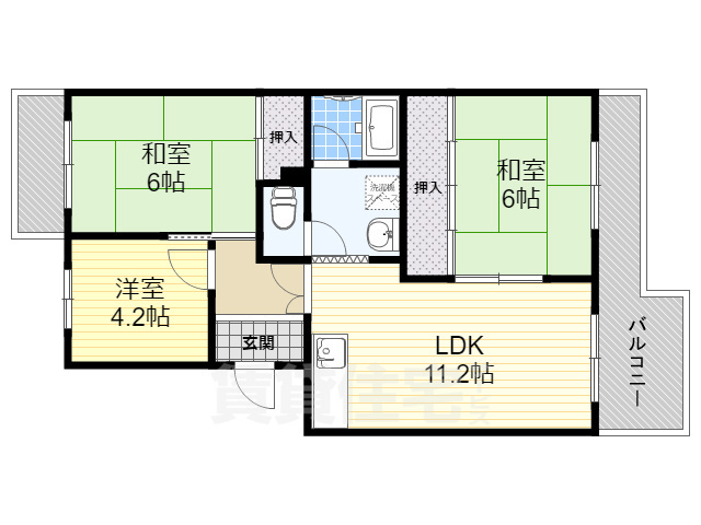 吹田市清水のマンションの間取り