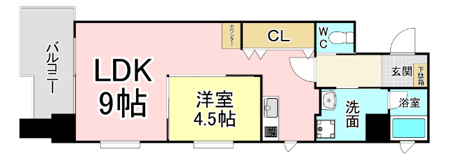 北九州市小倉北区金田のマンションの間取り