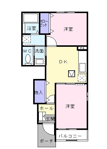 福島市永井川のアパートの間取り