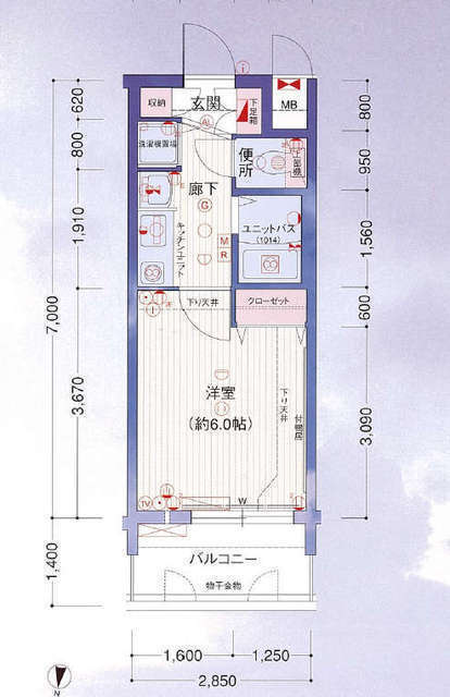 名古屋市中村区名駅南のマンションの間取り