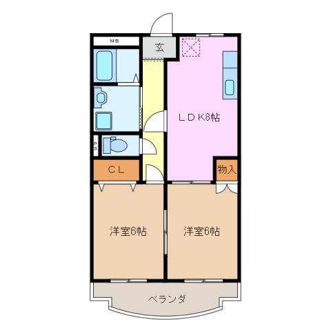 伊賀市平野東町のアパートの間取り