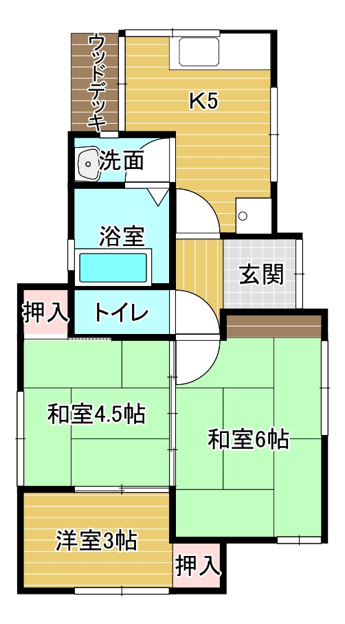 ＪＲ長崎本線 道ノ尾駅 2階建 築55年の間取り写真