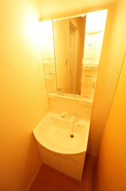 洗面設備　シャンプードレッサーがあり、朝の支度が楽ですね。