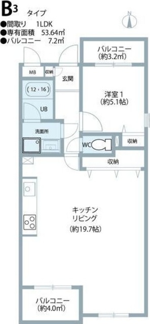 阪急宝塚線 曽根駅 徒歩14分 3階建 築33年の間取り写真