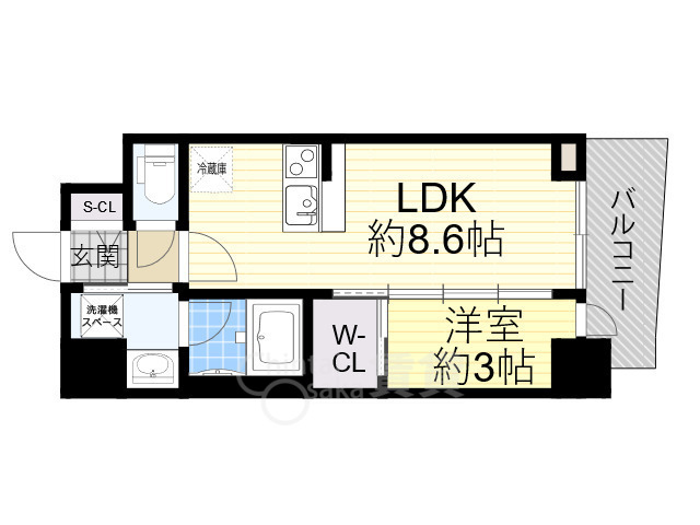 地下鉄御堂筋線 江坂駅 徒歩7分 15階建 築3年の間取り写真