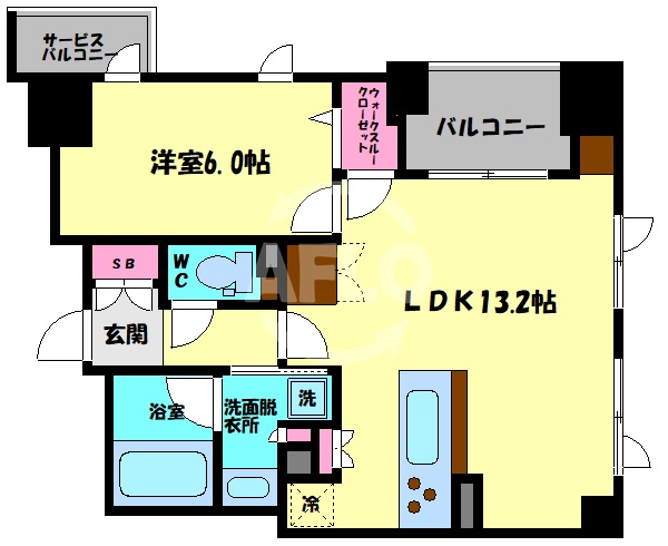 エステムコート南堀江IVレイズの間取り写真