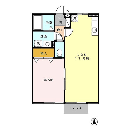 アンプルール A棟の間取り写真