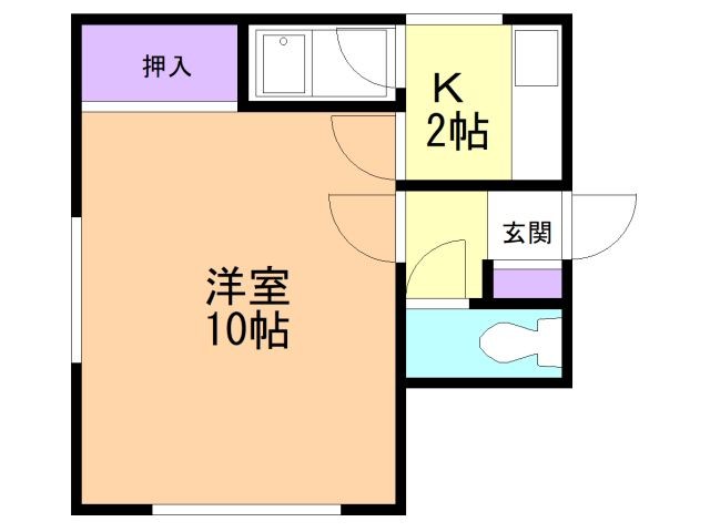 函館市深堀町のアパートの間取り