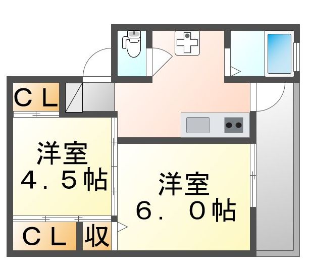 倉敷市真備町有井のマンションの間取り