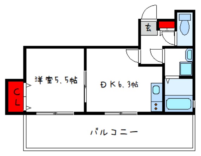 八尾市山本町のアパートの間取り