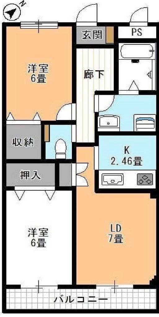 東京都八王子市椚田町（アパート）の賃貸物件の間取り