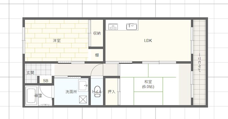 姫路市東山のマンションの間取り