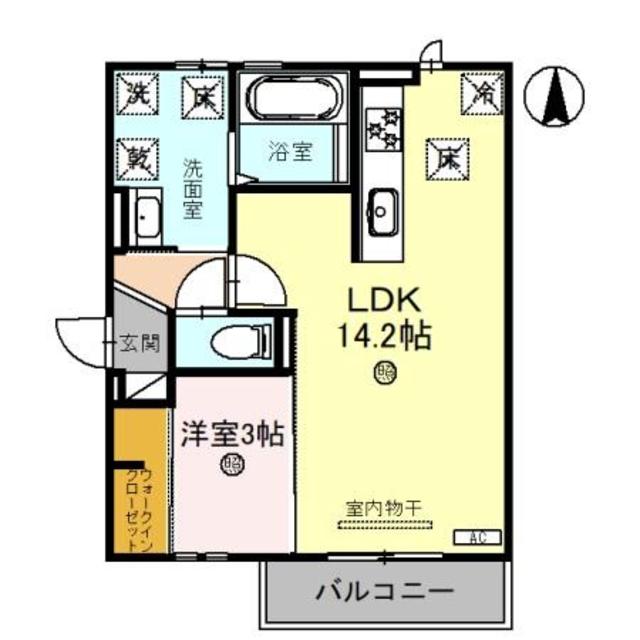 Ｄ-ＲＯＯＭ　Ｗ・Ｈの間取り