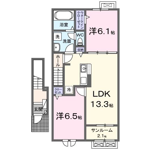 ララ・マヒナＢの間取り