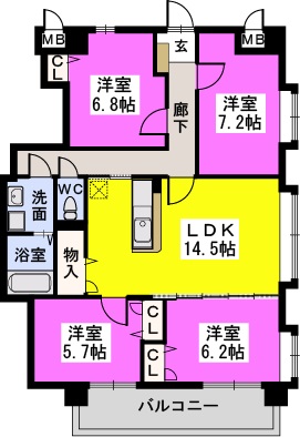 プレジオ荒江の間取り