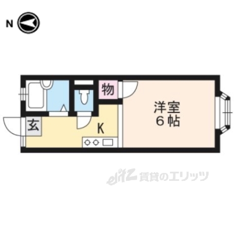 【京都市北区上賀茂二軒家町のアパートの間取り】