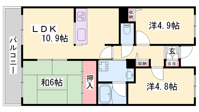 コムロワイヤル姫路幸町の間取り