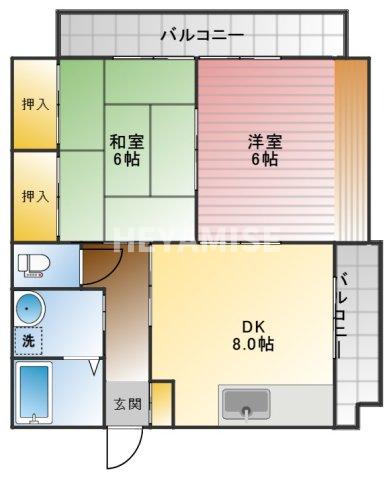 長崎市田中町のマンションの間取り