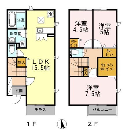 【藤沢市辻堂元町のアパートの間取り】